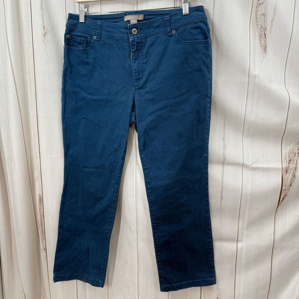 Chico’s Women’s 1.5 Short Blue Cropped Jeans Ankle